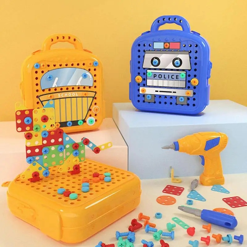 Maleta Quebra-Cabeça Monta Desmonta Com Furadeira Elétrica