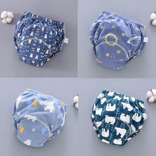 Kit 4 Fraldas Confortty Reutilizável Com Três Camadas De Algodão