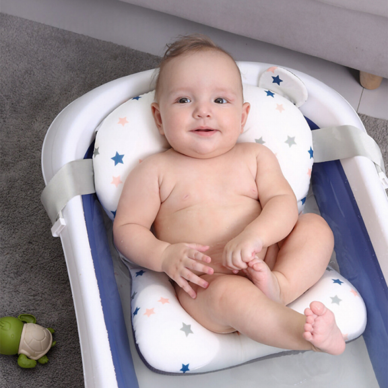 Almofada De Banheira Ajustável e Dobrável Para Bebê