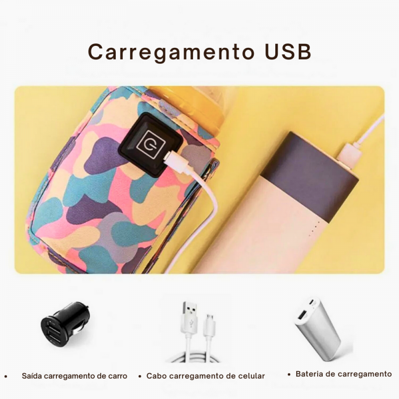 Aquecedor De Mamadeira Portátil Com Carregamento USB