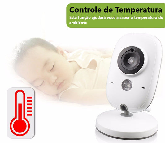 Babá Eletrônica Câmera Sem Fio Com Visão Noturna E Tela LCD