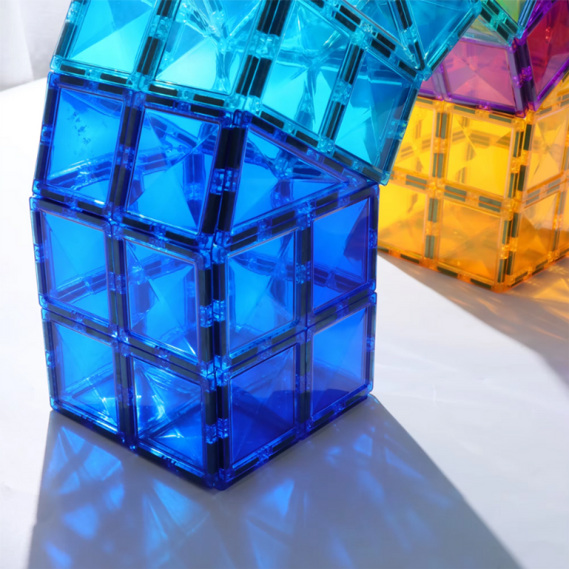 Blocos de Construção Magnético Colorido 3D - 50 Peças