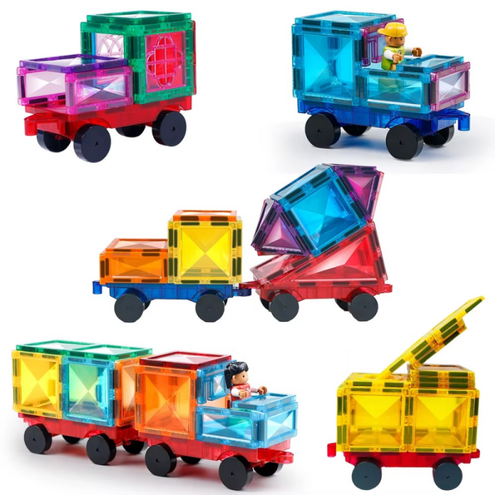 Blocos de Construção Magnético Colorido 3D - 50 Peças
