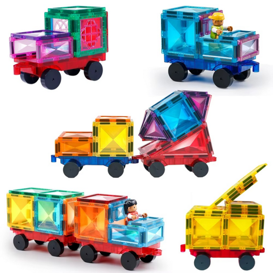 Blocos de Construção Magnético Colorido 3D - 50 Peças