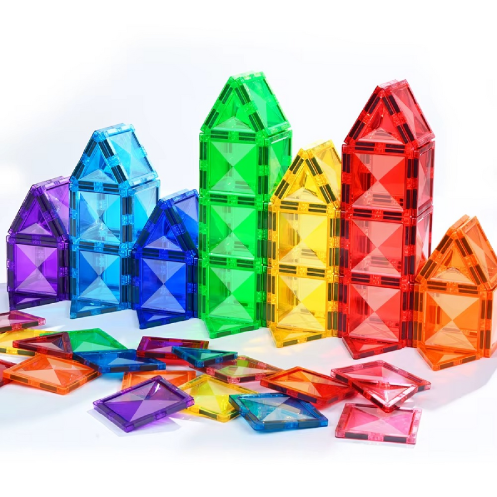 Blocos de Construção Magnético Colorido 3D - 50 Peças