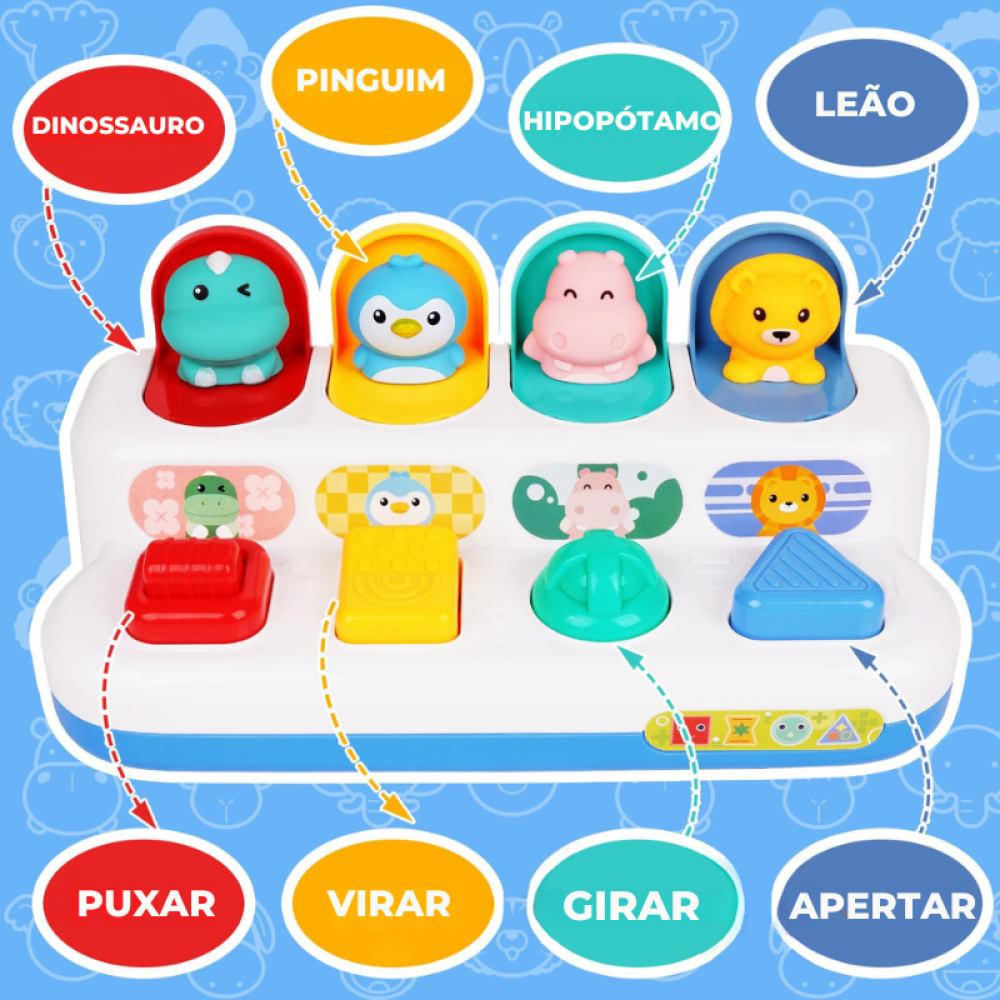 Brinquedo Interativo Pop Up Zoo