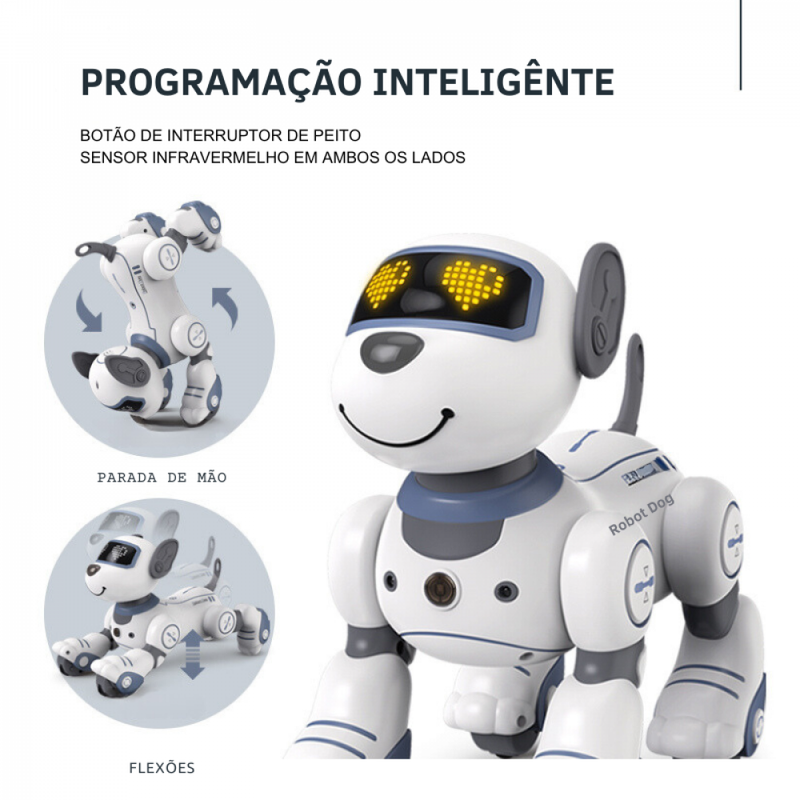 Cão Robô Eletrônico Dublê Com Comando De Voz Programável