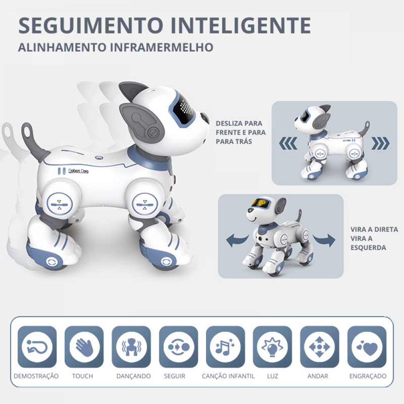 Cão Robô Eletrônico Dublê Com Comando De Voz Programável