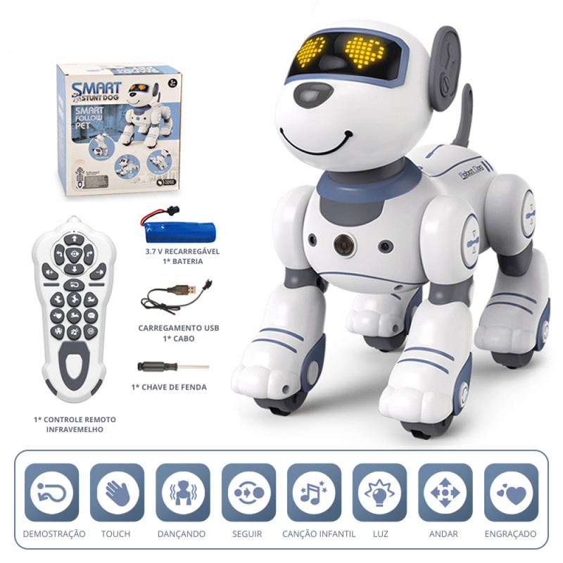 Cão Robô Eletrônico Dublê Com Comando De Voz Programável