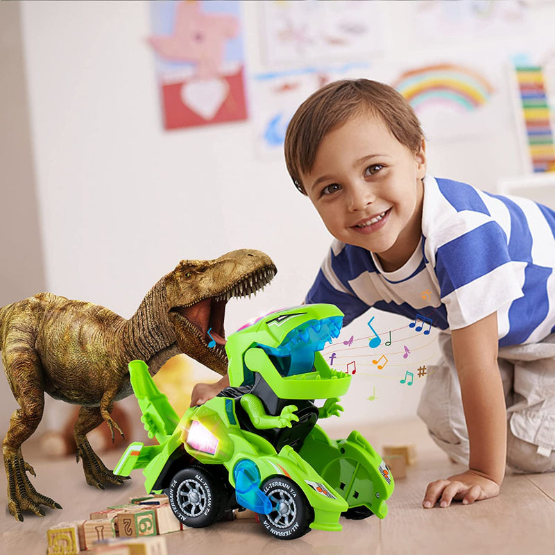 Carro Dino Turbo Transformação 2 em 1 Com Luz e Música