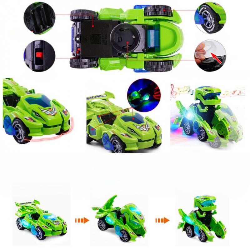 Carro Dino Turbo Transformação 2 em 1 Com Luz e Música