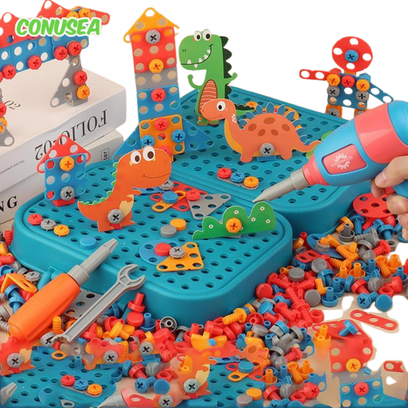 Kit Maleta De Perfuração Dino 3D Com Furadeira