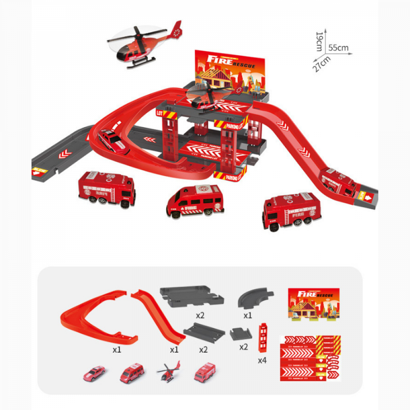 Pista De Carrinho Interativo Ramp-Cars / Bombeiro Polícia e Truck