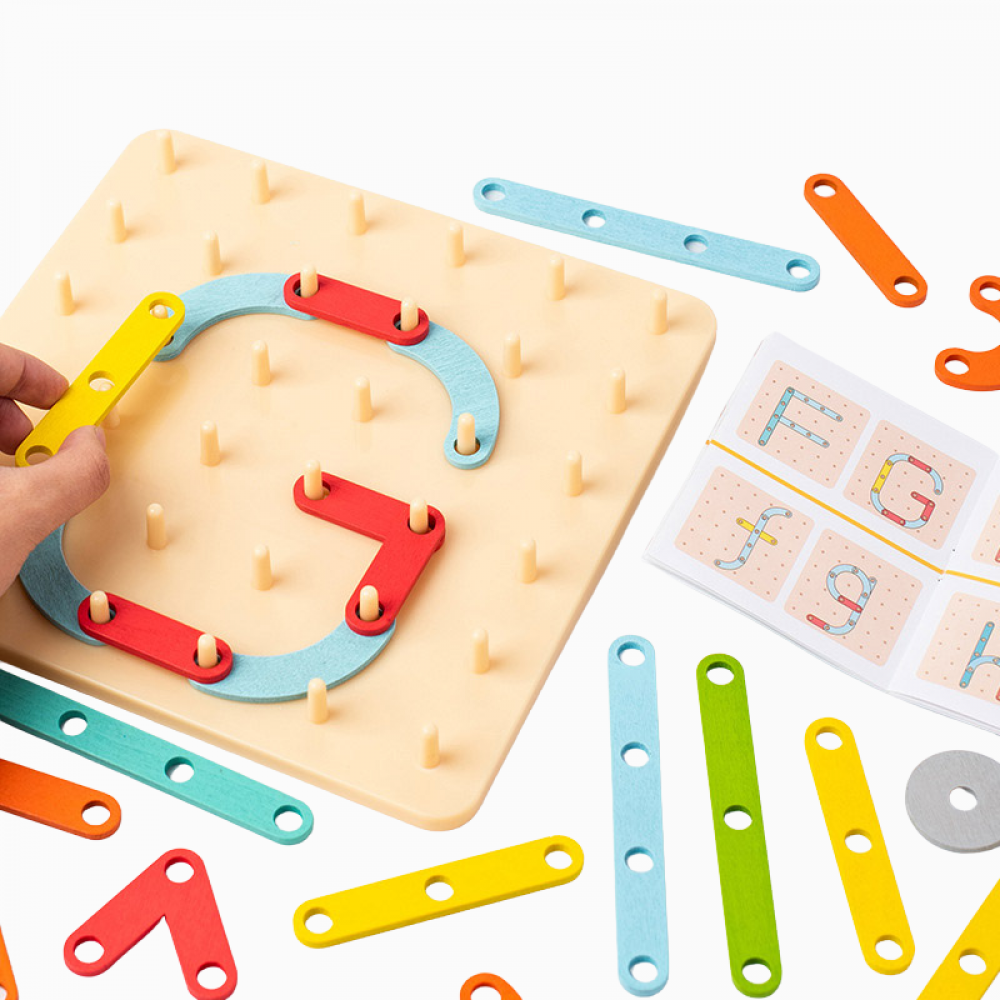 Jogo Quebra Cabeça Montessori Creative Board Construção Geométrica