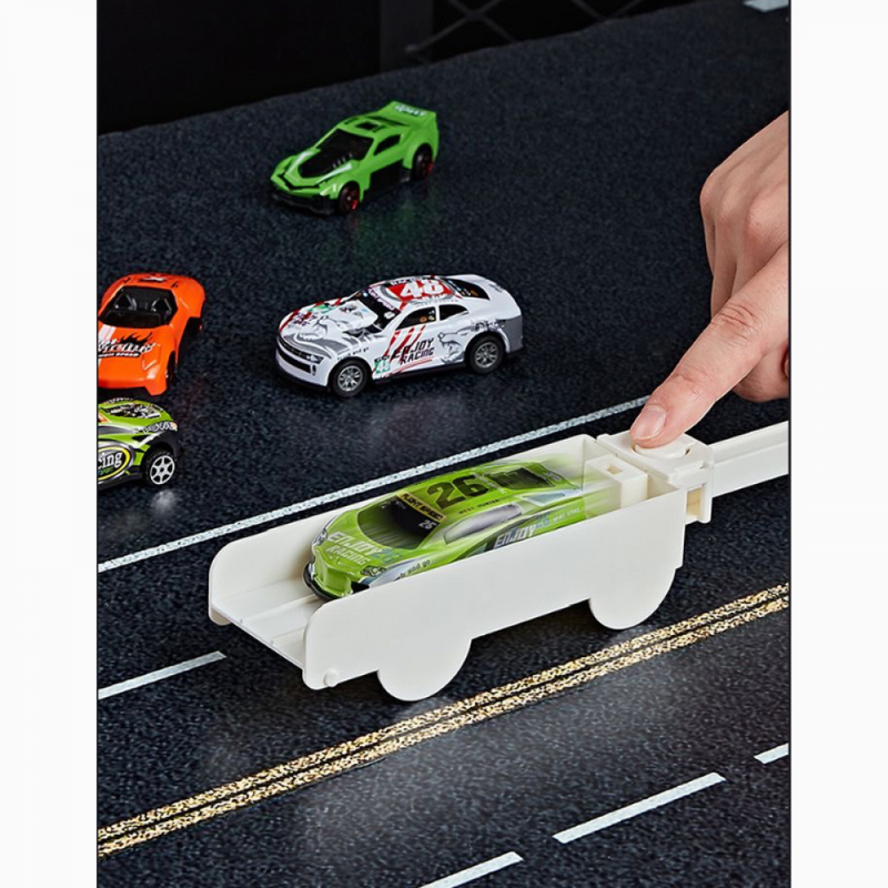 Kit Carreta Super Trucks De Quatro Andar + 6 Carrinhos