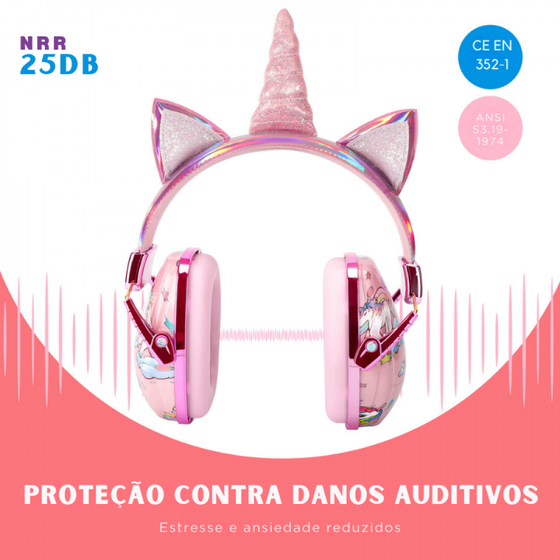 Fone De Ouvido Unicórnio Sem Fio Via Bluetooth Cancelamento de Ruído 25 dB