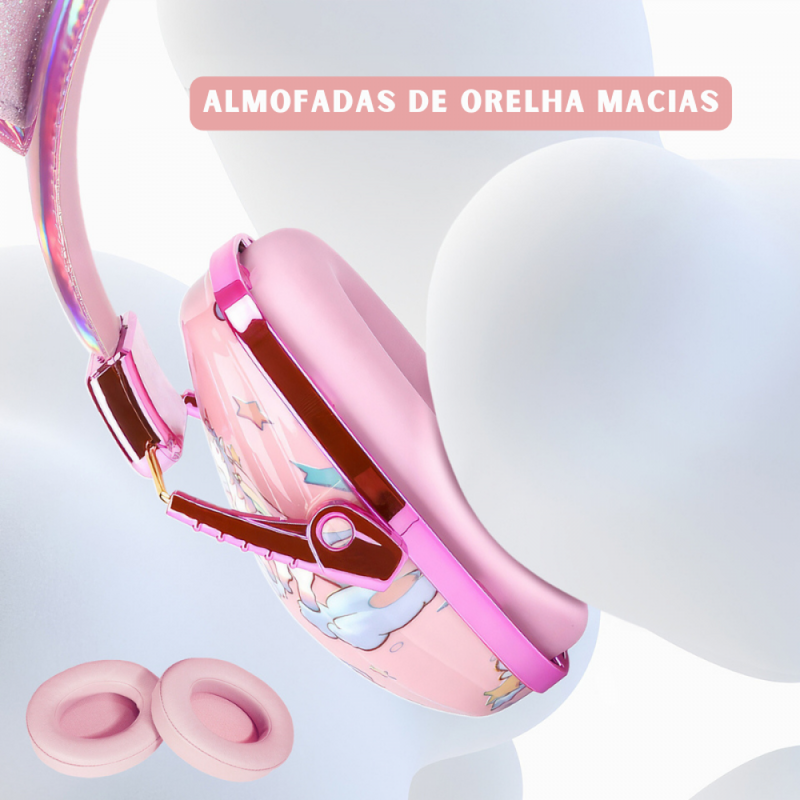 Fone De Ouvido Unicórnio Sem Fio Via Bluetooth Cancelamento de Ruído 25 dB