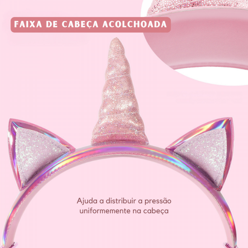 Fone De Ouvido Unicórnio Sem Fio Via Bluetooth Cancelamento de Ruído 25 dB