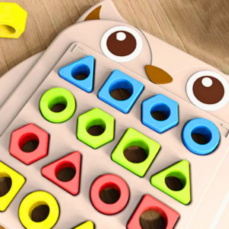 Jogo Quebra-cabeça Coruja Divertida Com Peças Geométricas