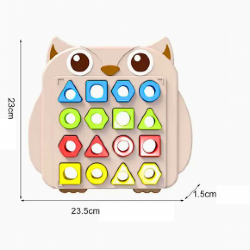 Jogo Quebra-cabeça Coruja Divertida Com Peças Geométricas