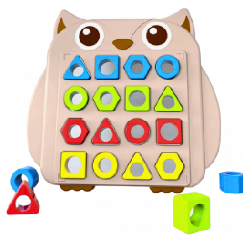 Jogo Quebra-cabeça Coruja Divertida Com Peças Geométricas