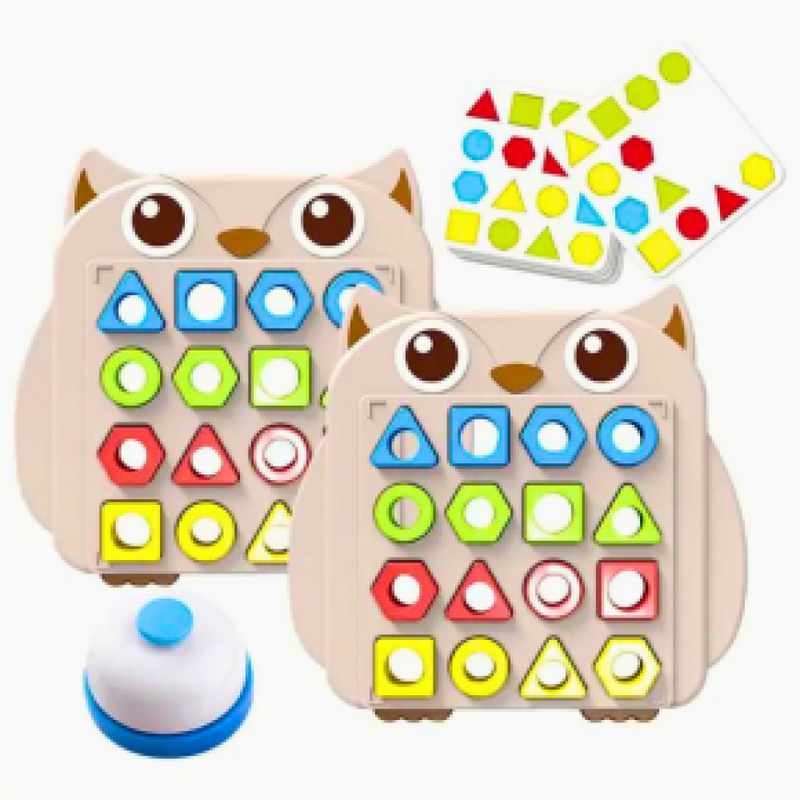 Jogo Quebra-cabeça Coruja Divertida Com Peças Geométricas