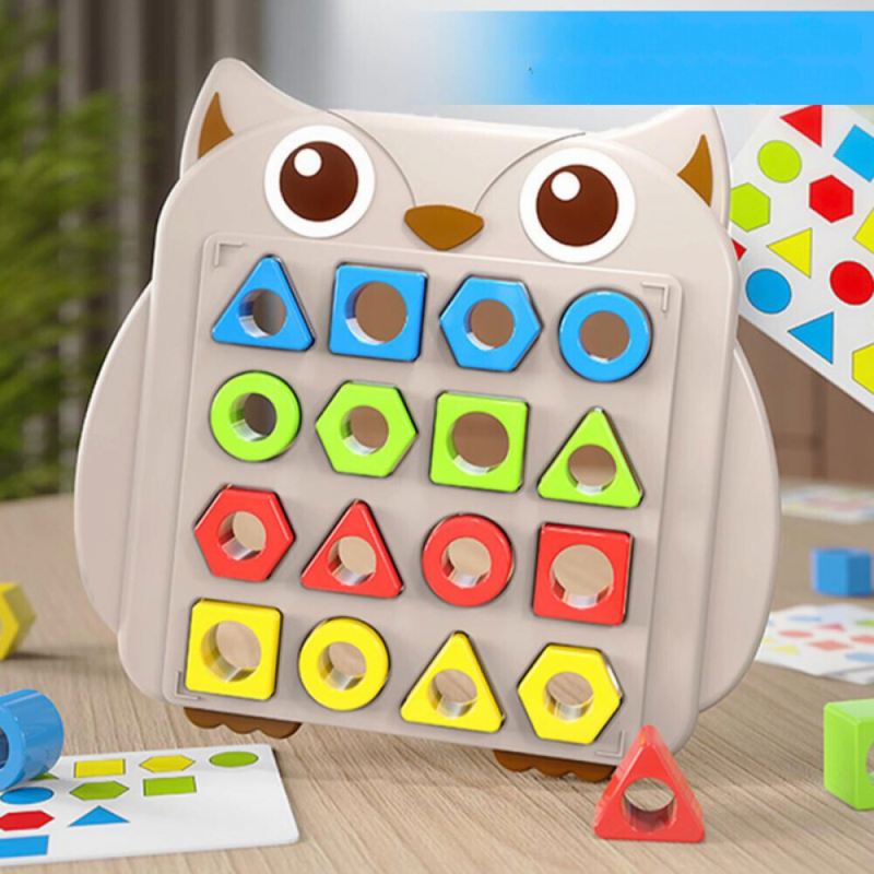 Jogo Quebra-cabeça Coruja Divertida Com Peças Geométricas