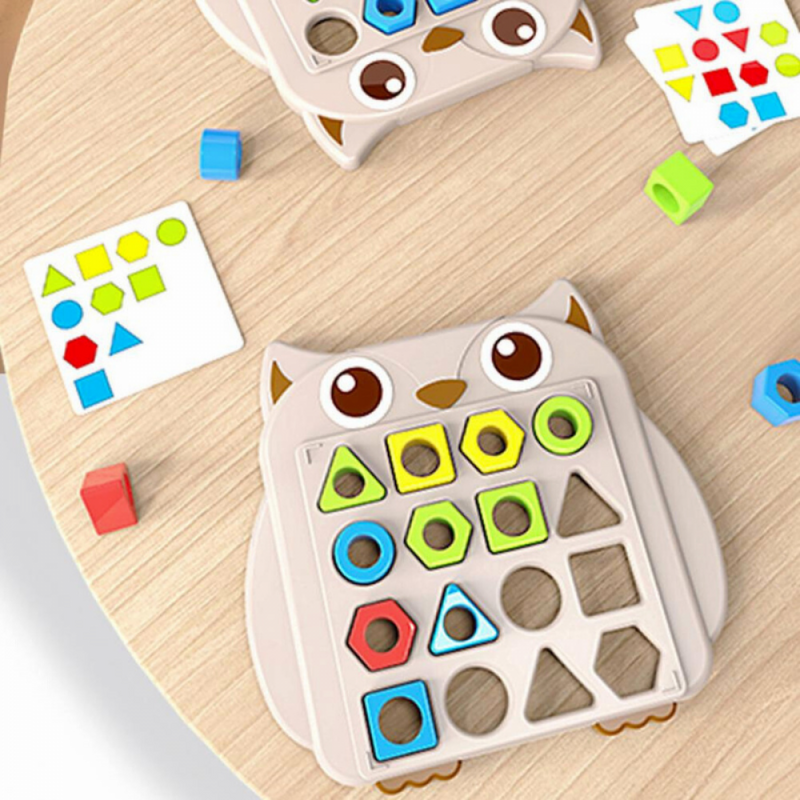 Jogo Quebra-cabeça Coruja Divertida Com Peças Geométricas