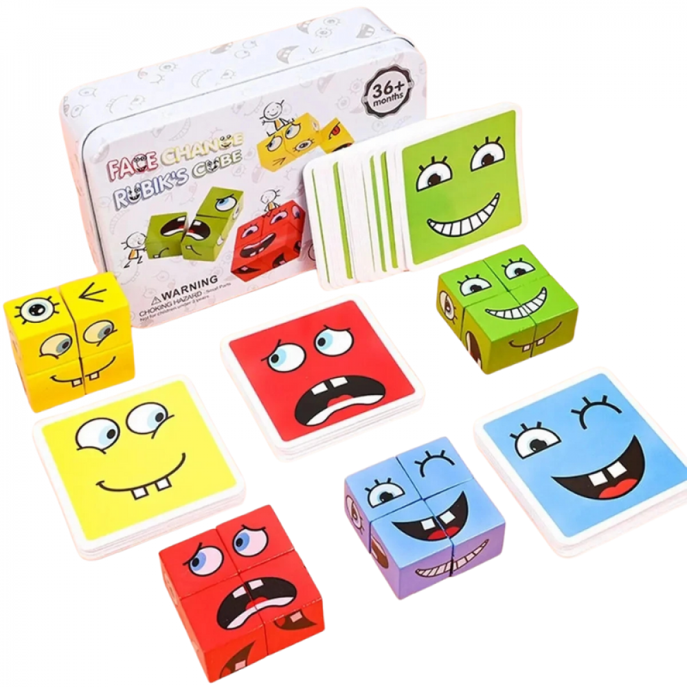 Jogo Quebra-Cabeça Face Change Montessori Puzzle