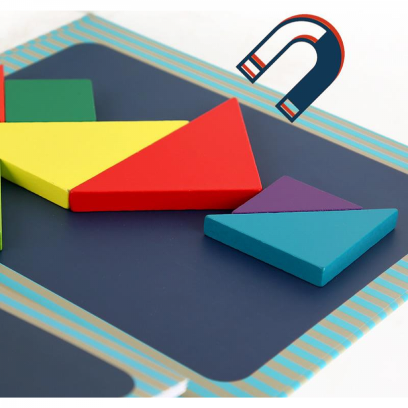 Tangram Livro Quebra-Cabeça 3D Magnético - 07 Peças