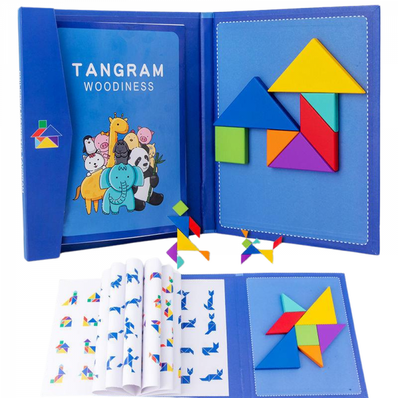 Tangram Quebra-Cabeça Magnético 3D - 07 Peças