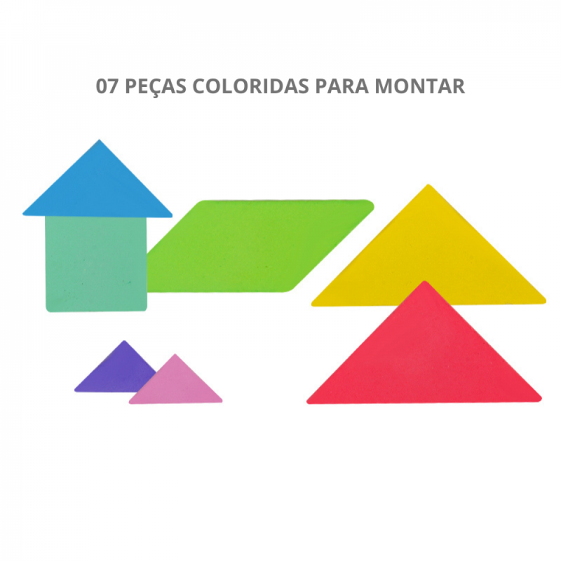 Tangram Quebra-Cabeça Magnético 3D - 07 Peças