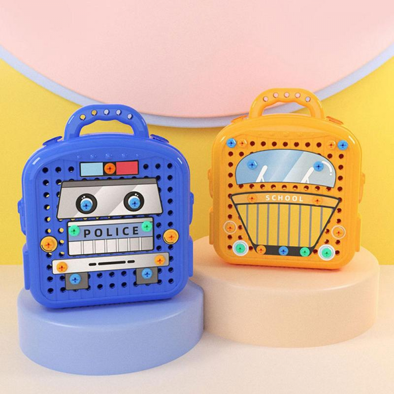 Maleta Quebra-Cabeça Monta Desmonta Com Furadeira Elétrica