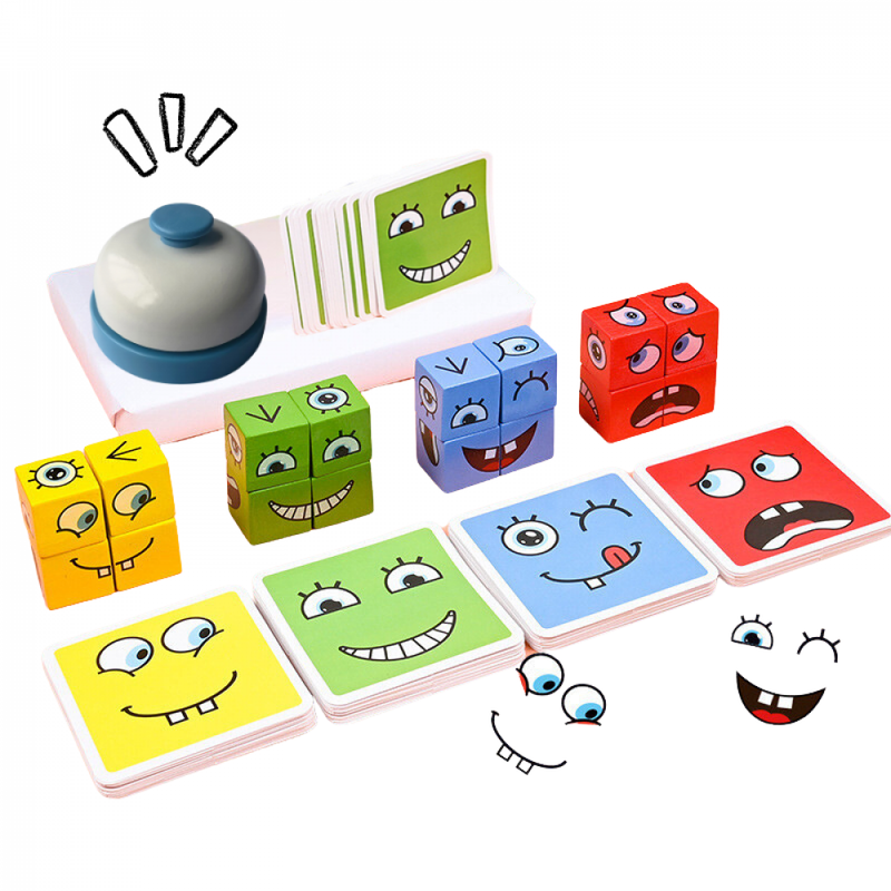 Jogo Quebra-Cabeça Face Change Montessori Puzzle