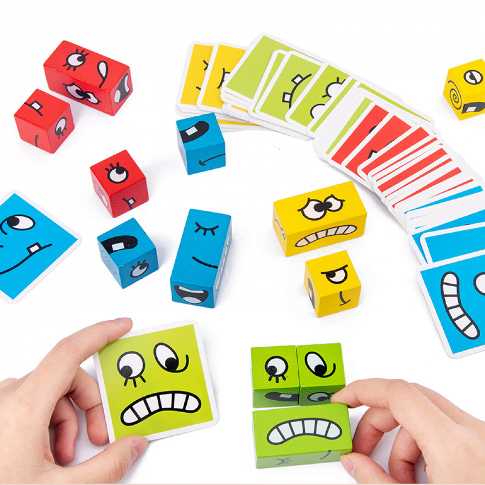 Jogo Quebra-Cabeça Face Change Montessori Puzzle