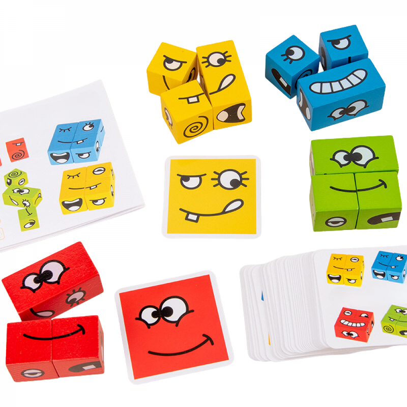 Jogo Quebra-Cabeça Face Change Montessori Puzzle