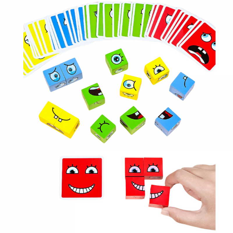 Jogo Quebra-Cabeça Face Change Montessori Puzzle