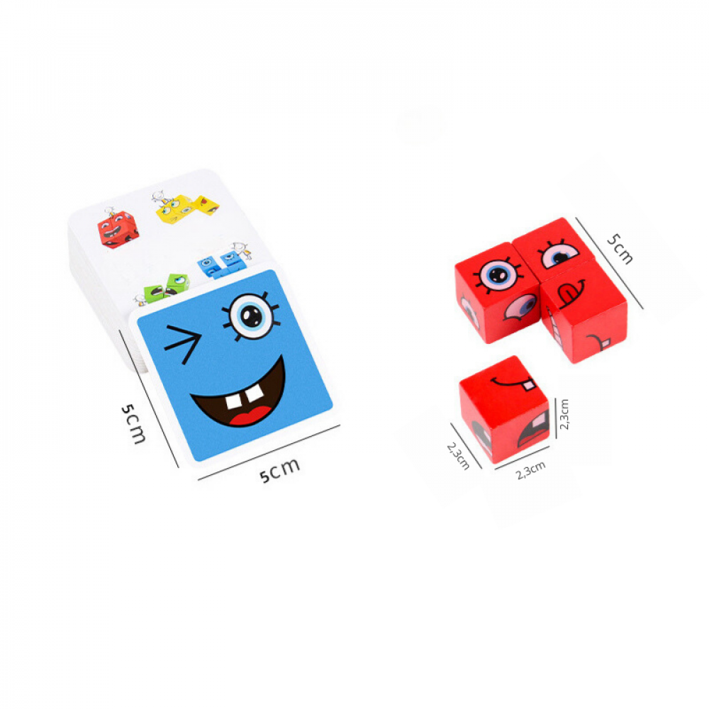 Jogo Quebra-Cabeça Face Change Montessori Puzzle