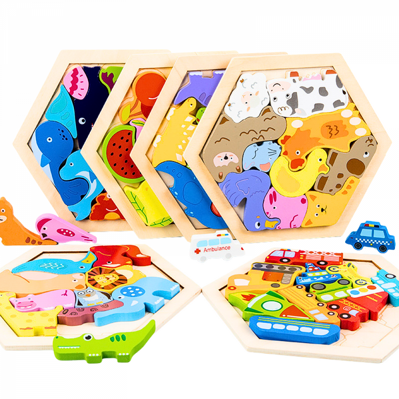 Quebra-Cabeça Montessori Hexagonal 3D