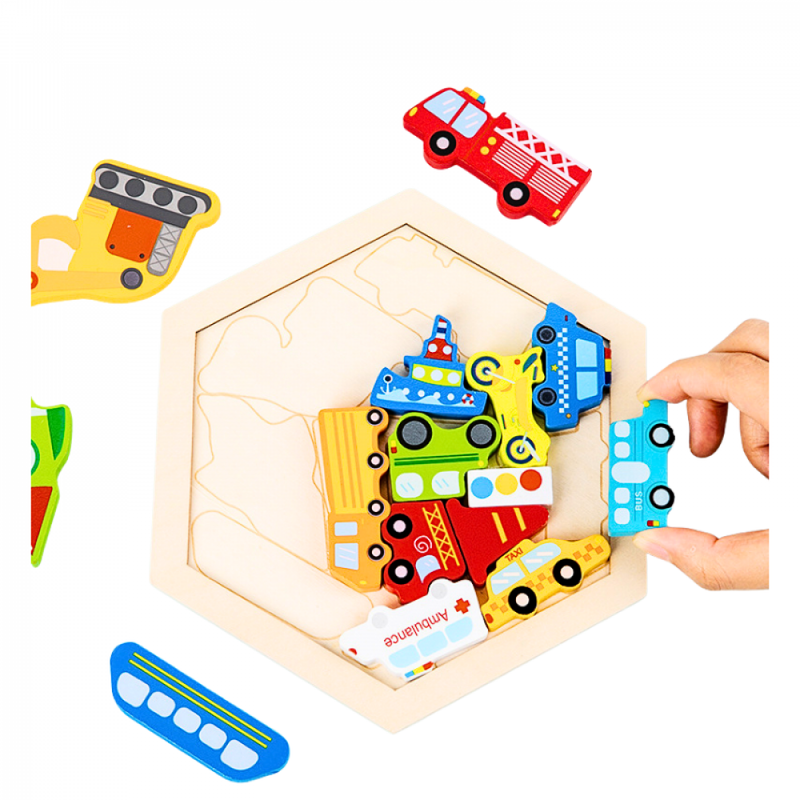 Quebra-Cabeça Montessori Hexagonal 3D