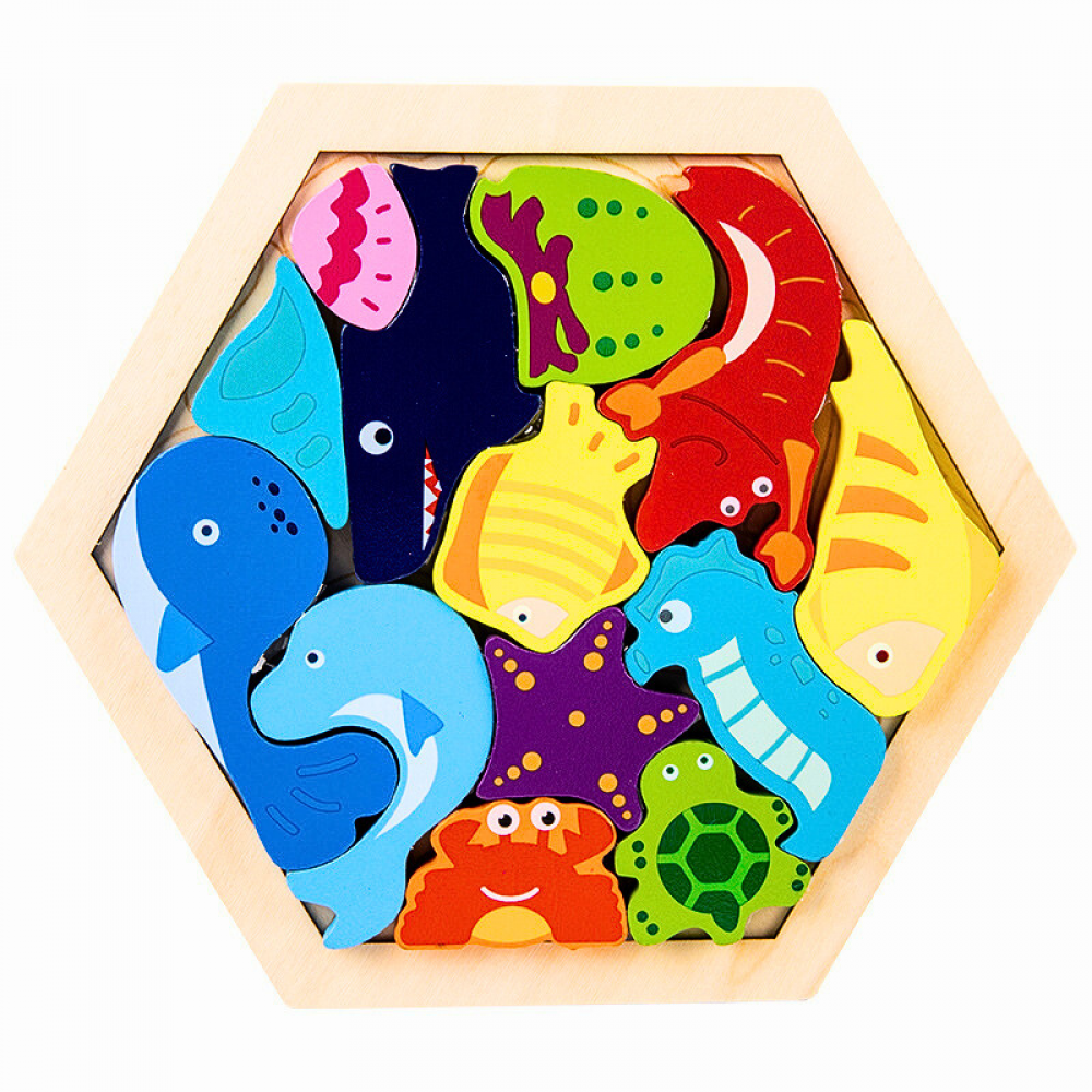 Quebra-Cabeça Montessori Hexagonal 3D