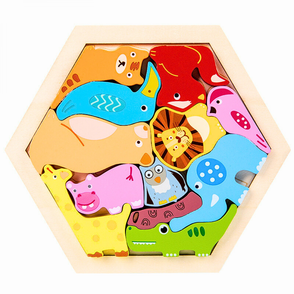 Quebra-Cabeça Montessori Hexagonal 3D