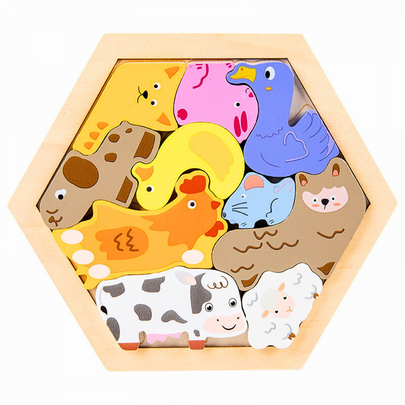 Quebra-Cabeça Montessori Hexagonal 3D