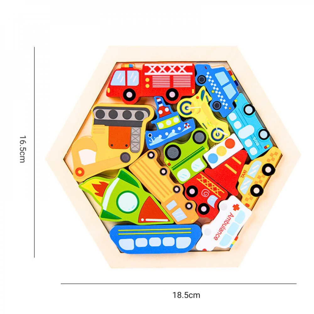 Quebra-Cabeça Montessori Hexagonal 3D