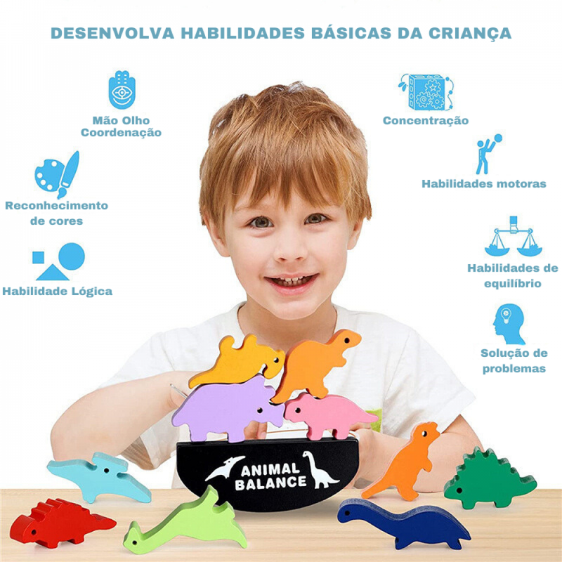Quebra-cabeça Montessori Animais Equilibristas