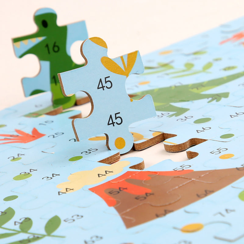 Quebra-Cabeça De Madeira Montessori Com 100 Peças