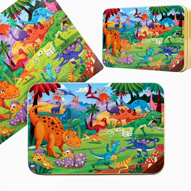 Quebra-Cabeça De Madeira Montessori Com 100 Peças