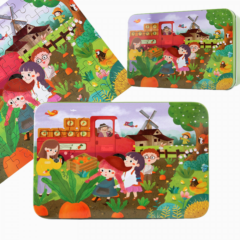 Quebra-Cabeça De Madeira Montessori Com 100 Peças