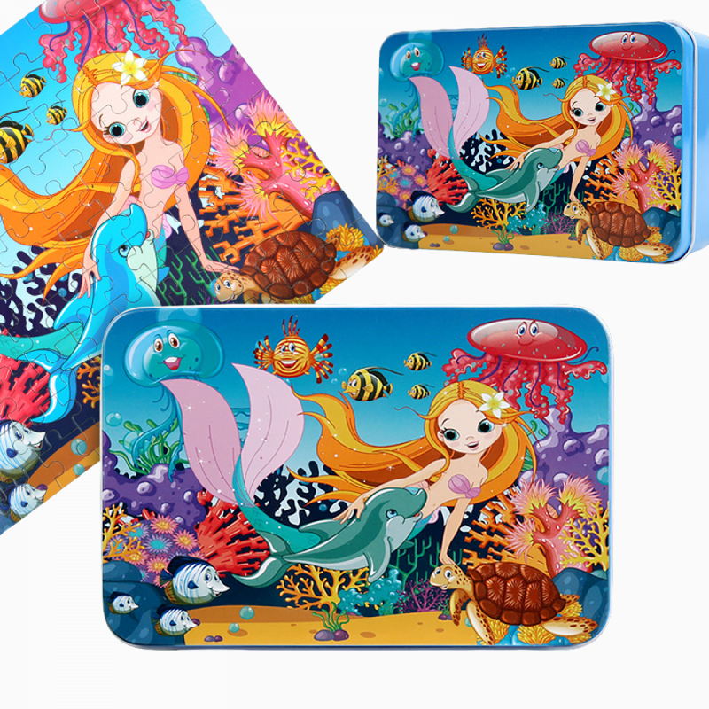 Quebra-Cabeça De Madeira Montessori Com 100 Peças