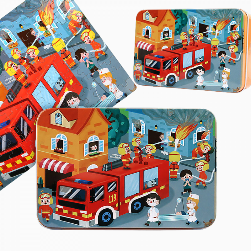 Quebra-Cabeça De Madeira Montessori Com 100 Peças